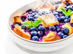 baked blueberry French toast casserole - featured image