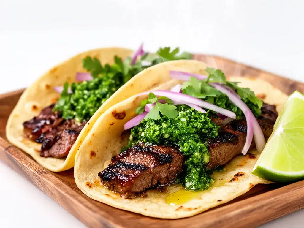 Carne Asada Tacos with Chimichurri Easy Recipe for Busy Weeknights 4 carne asada tacos with chimichurri preparation steps