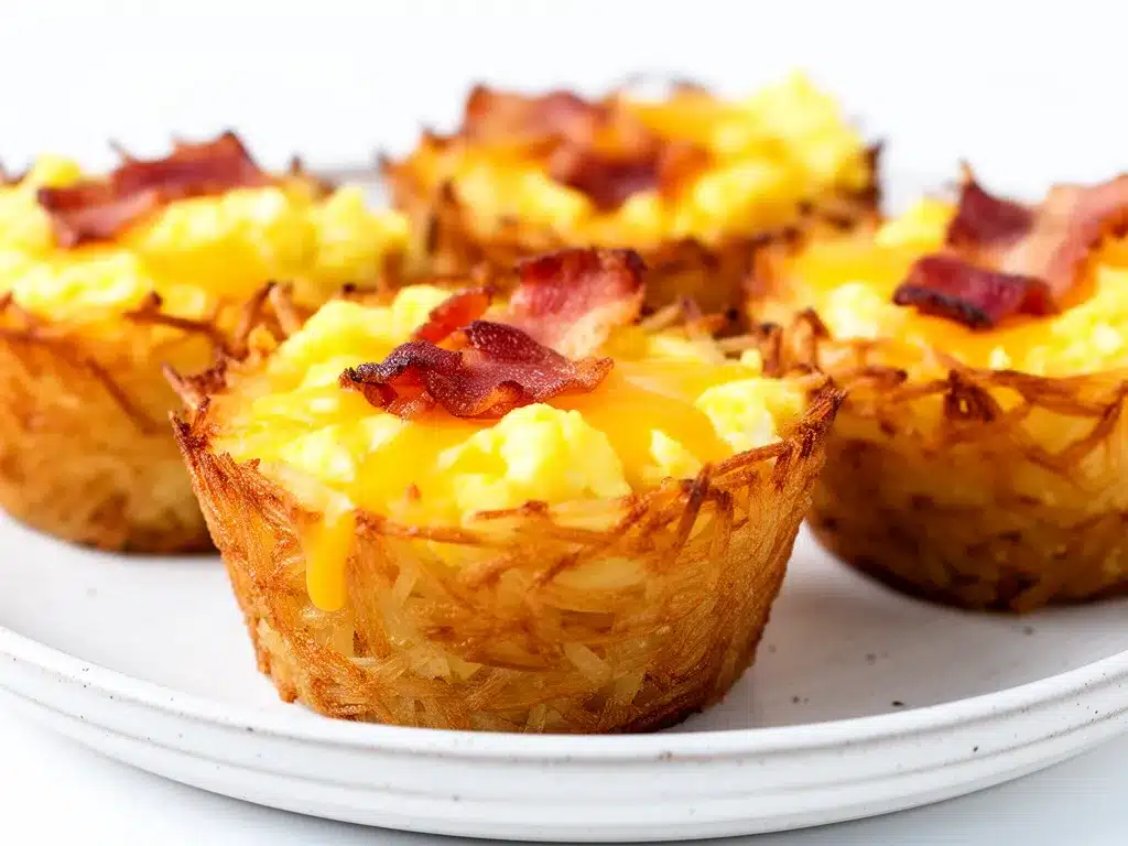 Cheesy Bacon Egg Hash Brown Cups Recipe Easy Weeknight Breakfast Ideas 4 cheesy bacon egg hash brown cups preparation steps