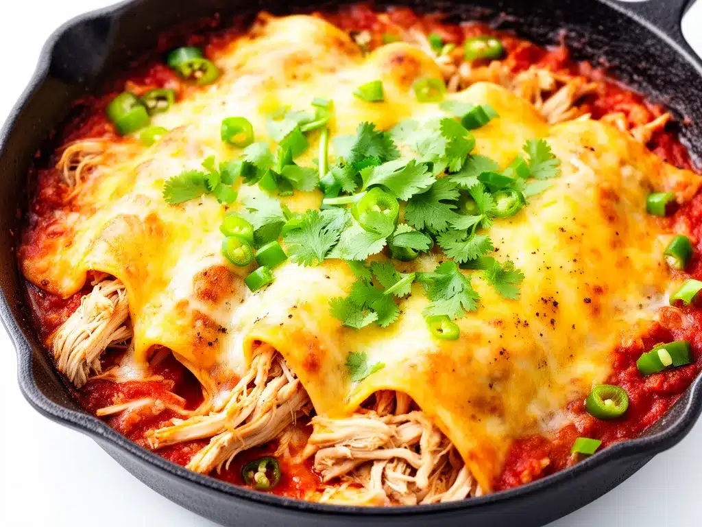 Cheesy Chicken Enchilada Skillet Easy Recipe for Busy Weeknights 4 Cheesy Chicken Enchilada Skillet preparation steps