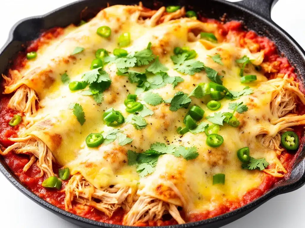 Home 4 Cheesy Chicken Enchilada Skillet - featured image