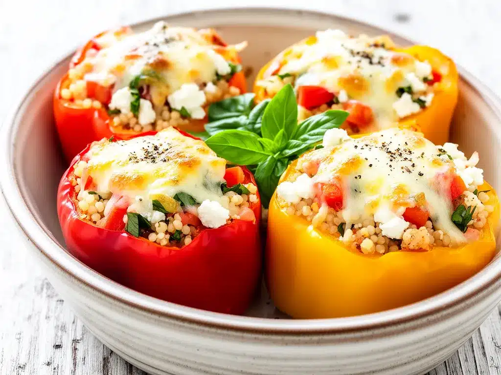 Cheesy Mediterranean Stuffed Bell Peppers Recipe Easy Family Favorite 4 cheesy mediterranean stuffed bell peppers preparation steps