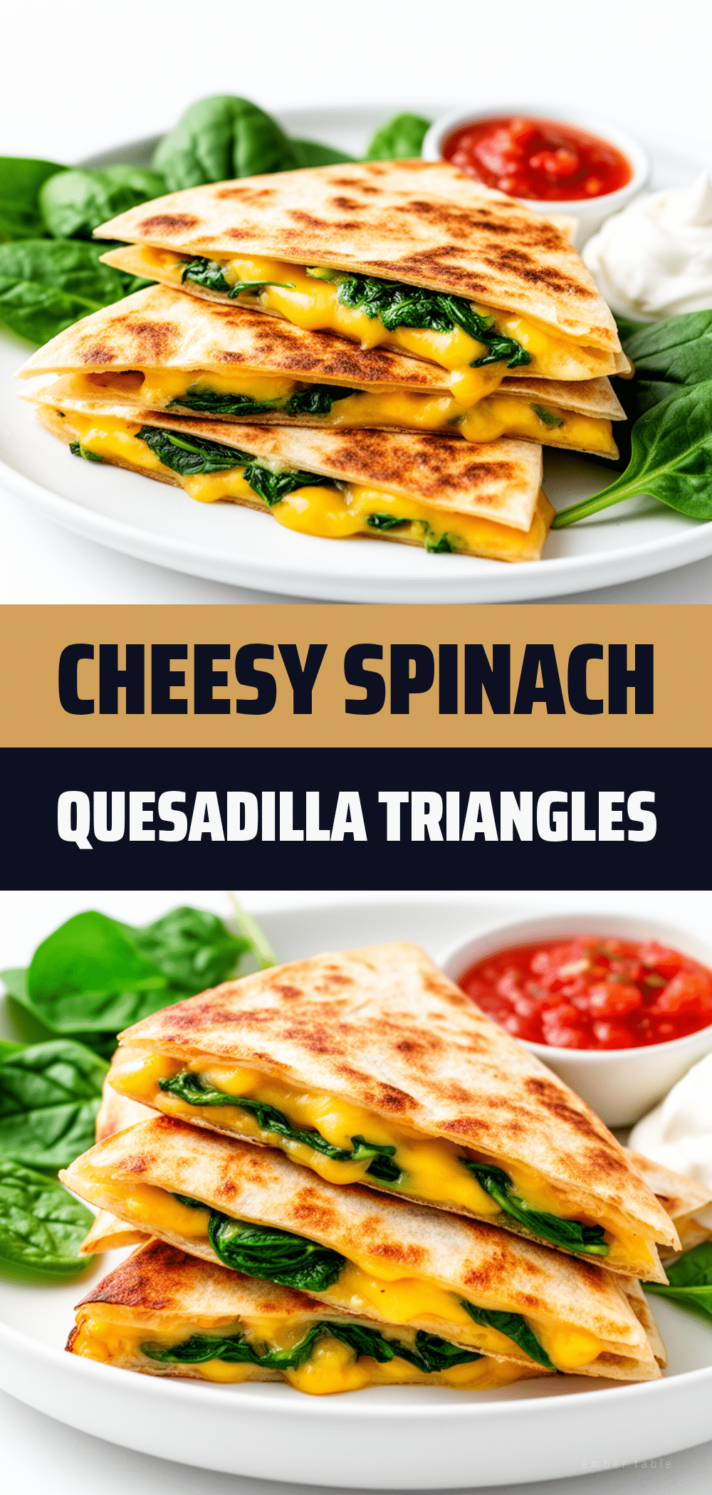 Cheesy Spinach Quesadilla Triangles Easy Recipe for Busy Weeknights 5 cheesy spinach quesadilla triangles recipe