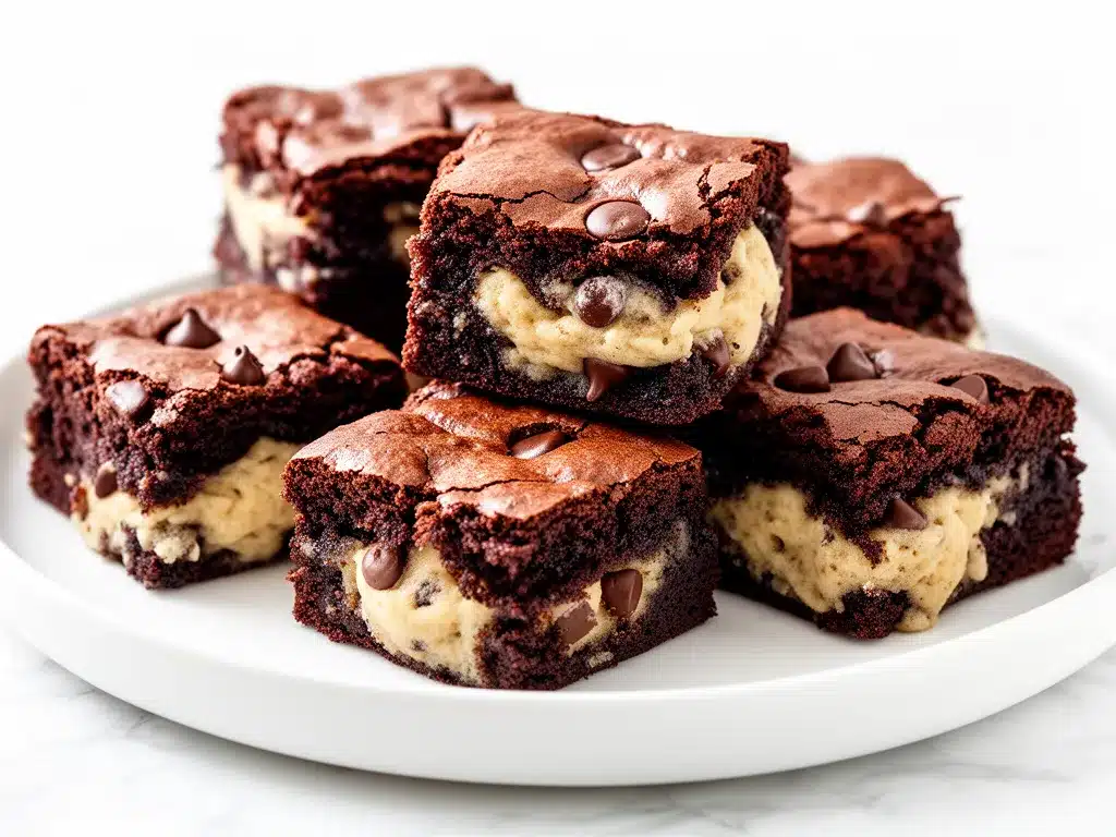 Cookie Dough Stuffed Brownies Recipe with Gooey Centers Easy and Best 4 cookie dough stuffed brownies preparation steps