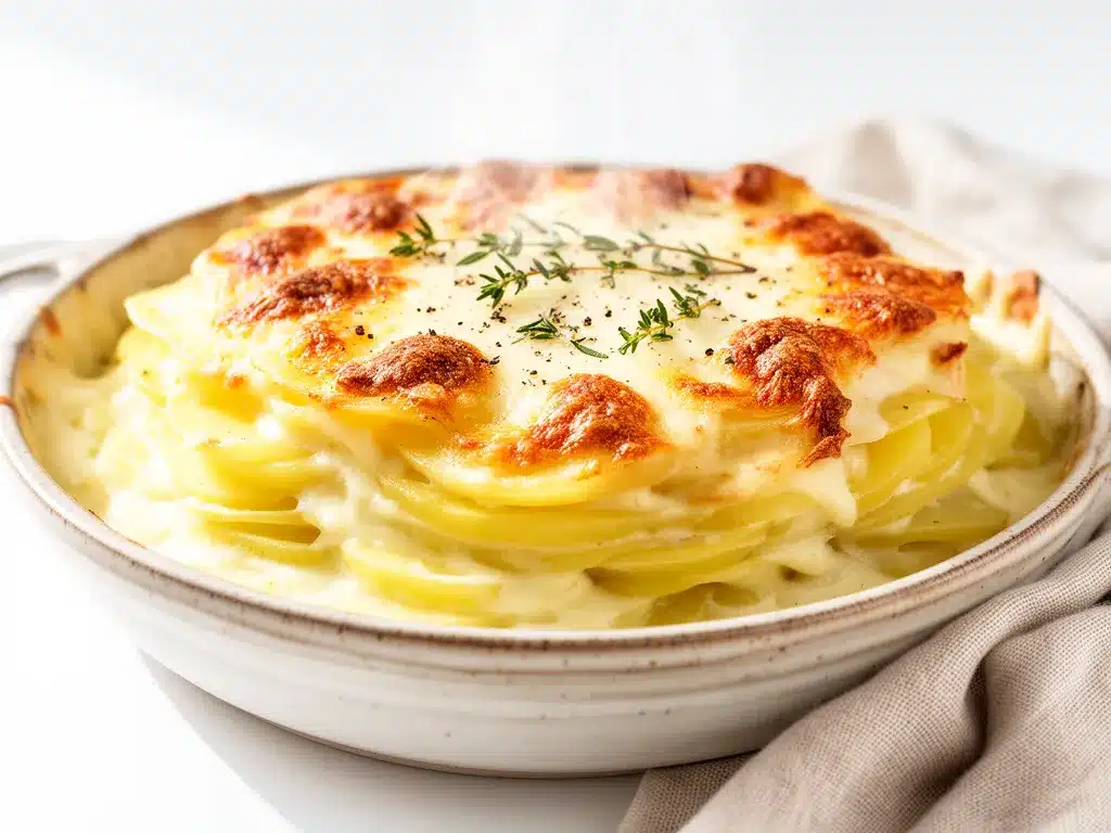 Creamy Au Gratin Potatoes Recipe with Crispy Cheese Crust for Easy Cozy Meals 4 creamy au gratin potatoes preparation steps