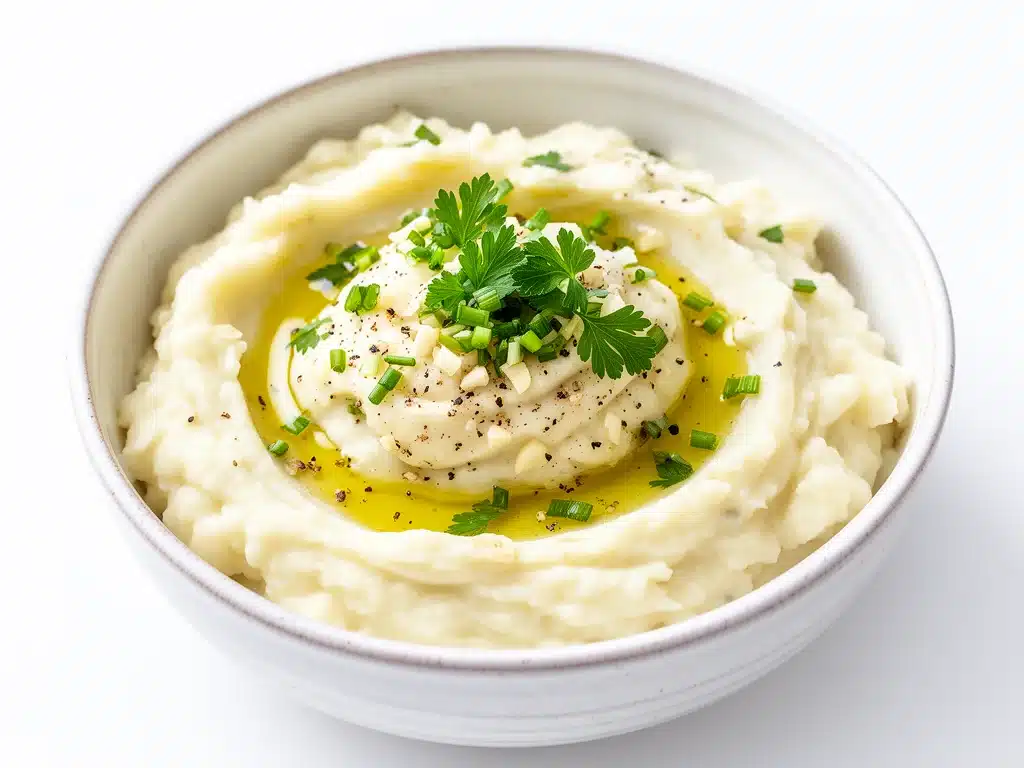 Home 1 creamy garlic mashed cauliflower - featured image