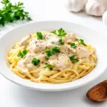 creamy garlic parmesan chicken pasta - featured image
