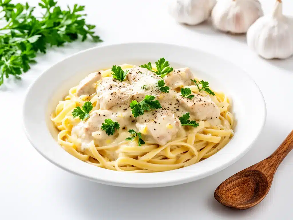 creamy garlic parmesan chicken pasta - featured image