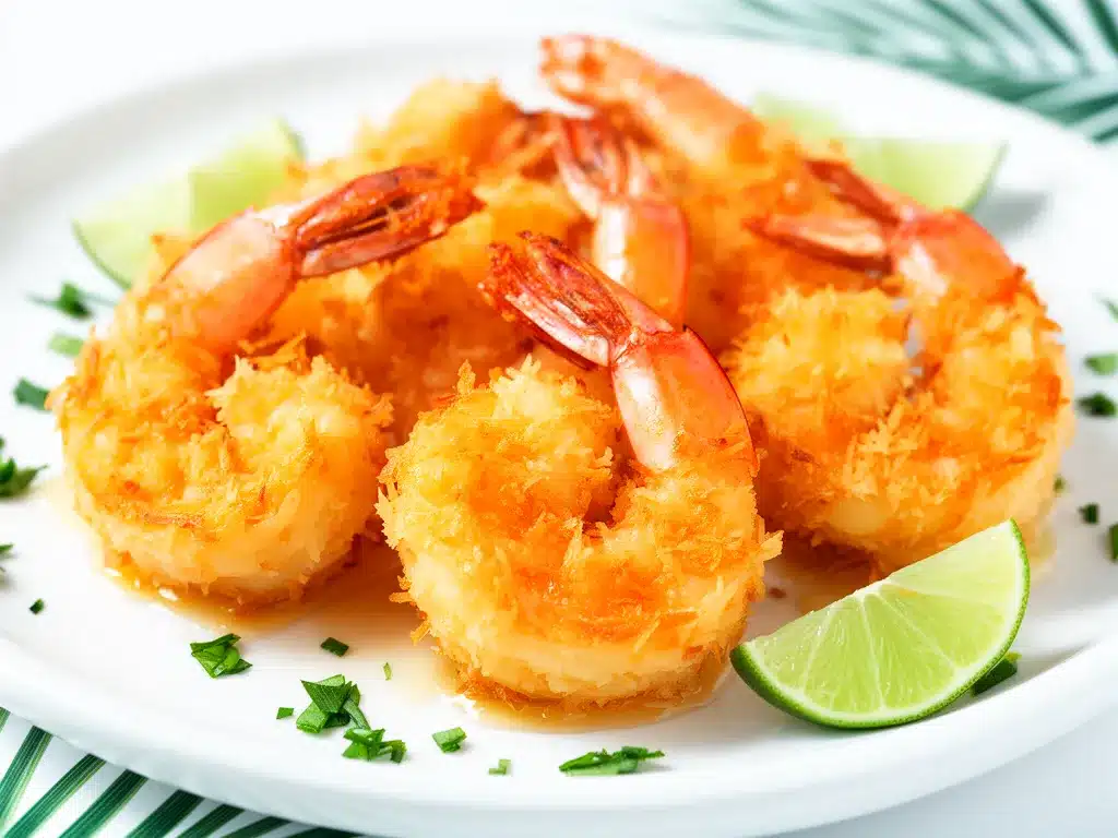 Crispy Air Fryer Coconut Shrimp Recipe Easy 5-Ingredient Snack to Make on Repeat 4 crispy air fryer coconut shrimp preparation steps