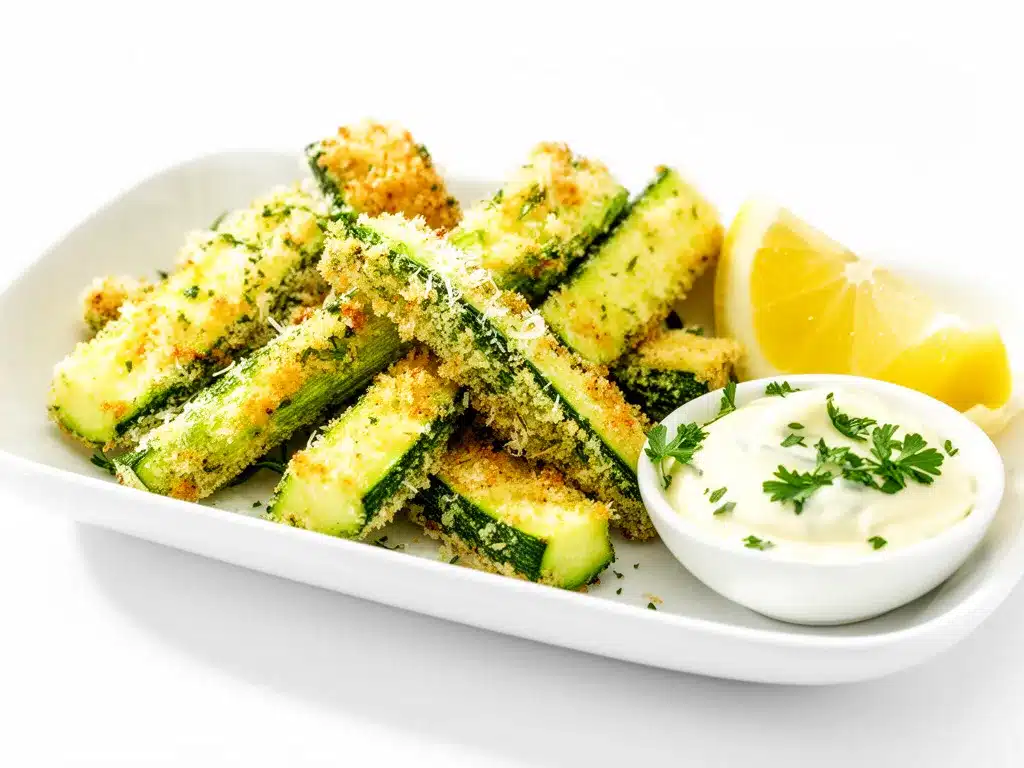Crispy Air Fryer Zucchini Fries Recipe Easy Parmesan Snack for Busy Weeknights 4 crispy air fryer zucchini fries preparation steps