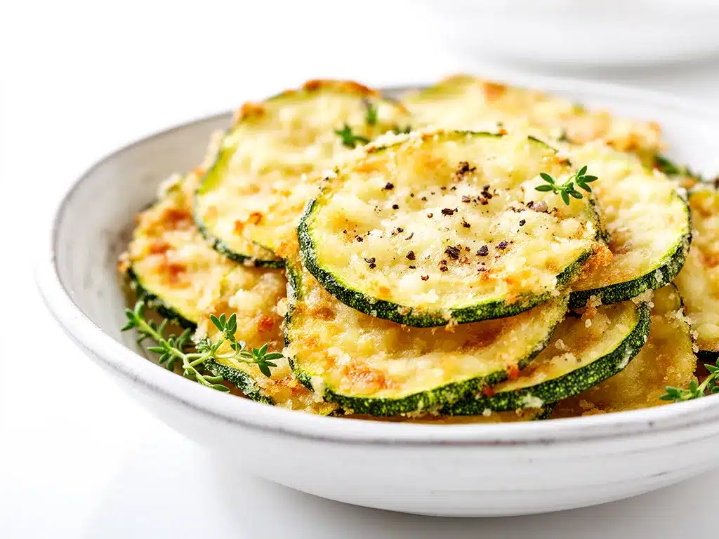 Crispy Baked Parmesan Zucchini Chips Easy Homemade Recipe with Simple Ingredients 4 crispy baked parmesan zucchini chips preparation steps