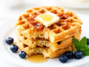 crispy buttermilk waffles - featured image