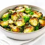 crispy garlic Parmesan smashed Brussels sprouts - featured image