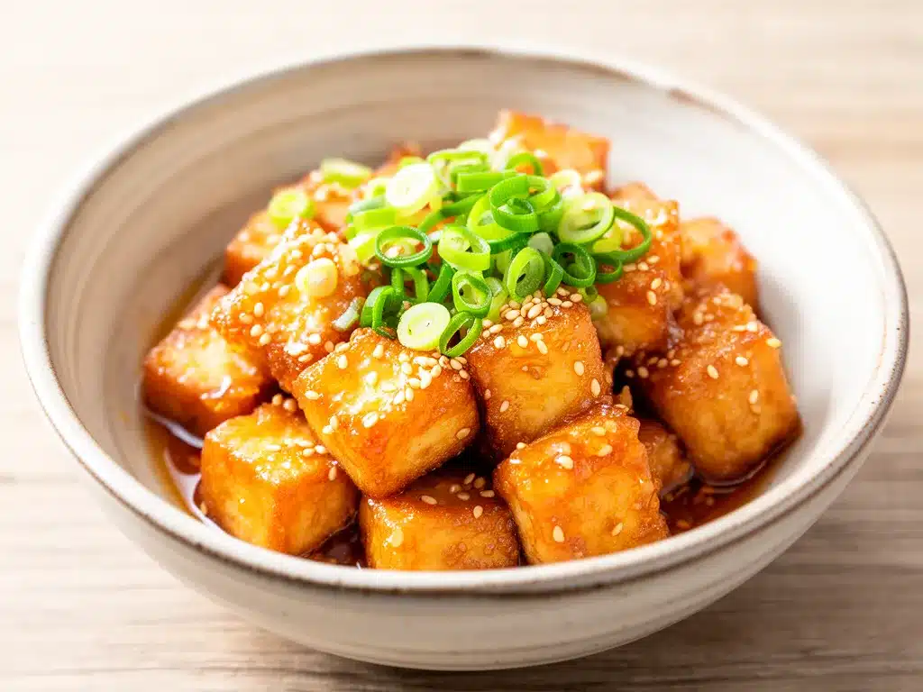 Crispy Honey Garlic Tofu Recipe Easy 5-Ingredient Vegan Dinner 4 crispy honey garlic tofu preparation steps