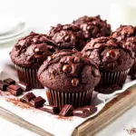 double chocolate muffins - featured image