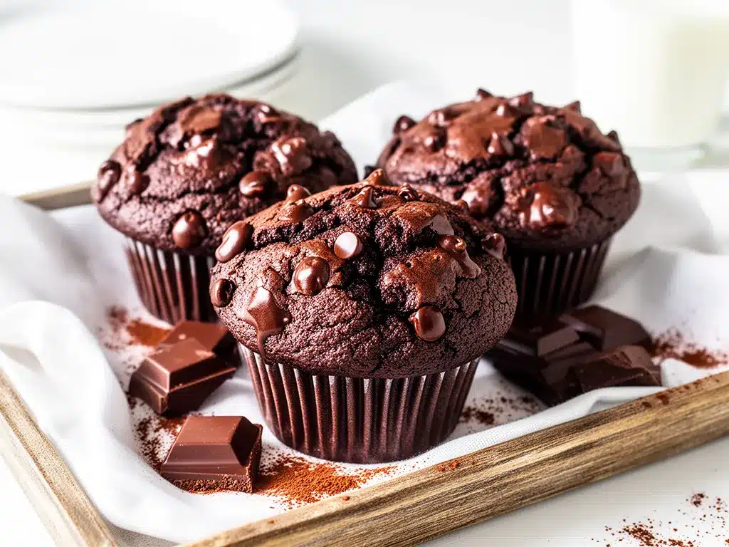 Double Chocolate Muffins Recipe Easy Bakery-Style with Simple Ingredients 4 double chocolate muffins preparation steps