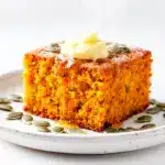 fall pumpkin cornbread with honey butter - featured image