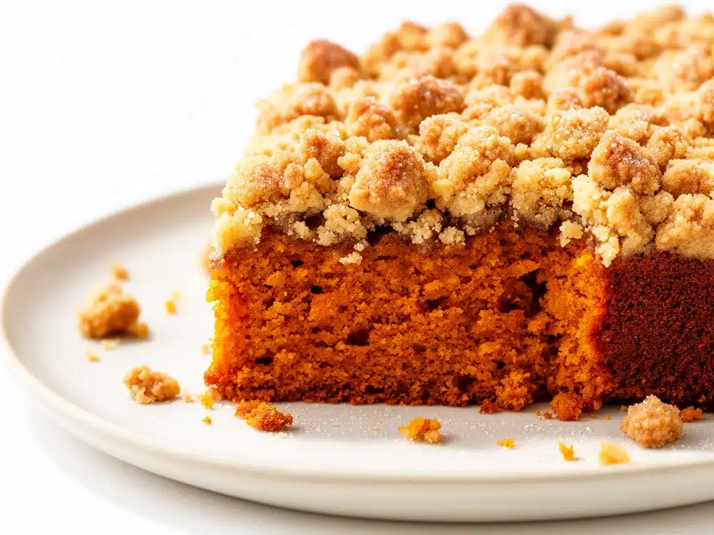fall pumpkin streusel coffee cake - featured image