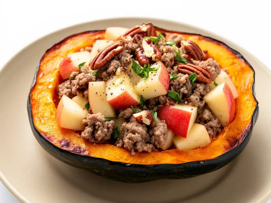 Fall Sausage and Apple Stuffed Acorn Squash Recipe Your Family Will Love 4 fall sausage and apple stuffed acorn squash preparation steps