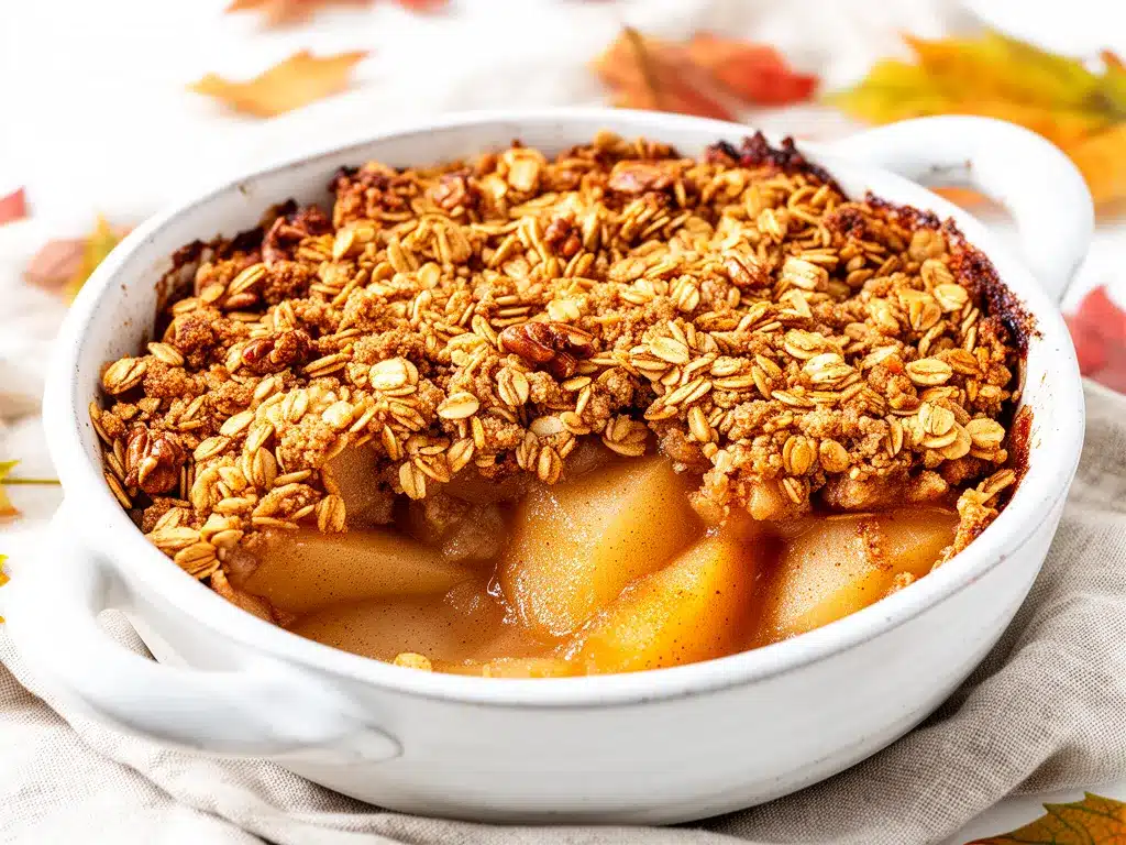 Fall Spiced Pear Crisp Recipe with Easy Oat Topping Your Family Will Love 4 fall spiced pear crisp preparation steps