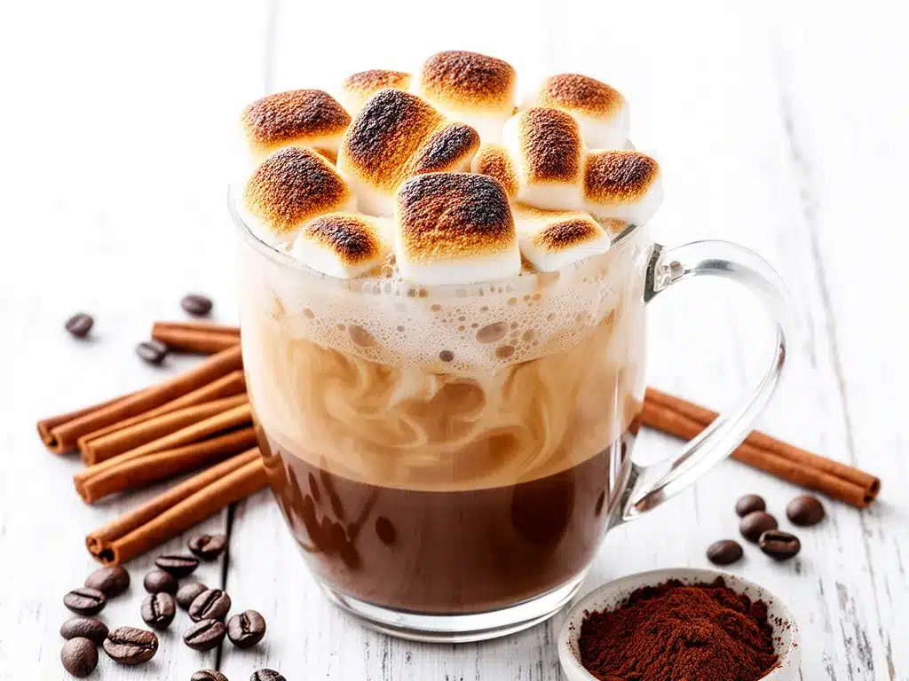 Fall Toasted Marshmallow Mocha Latte Recipe Easy Cozy Autumn Drink 4 fall toasted marshmallow mocha latte preparation steps
