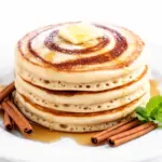 fluffy cinnamon swirl pancakes - featured image