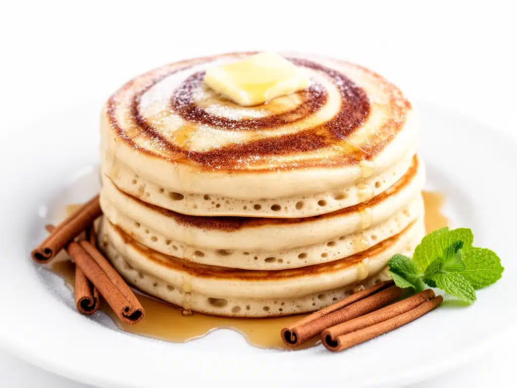 Home 1 fluffy cinnamon swirl pancakes - featured image
