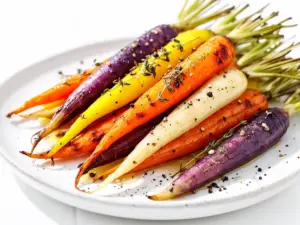 honey roasted rainbow carrots - featured image