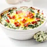 hot cheesy spinach bacon dip - featured image