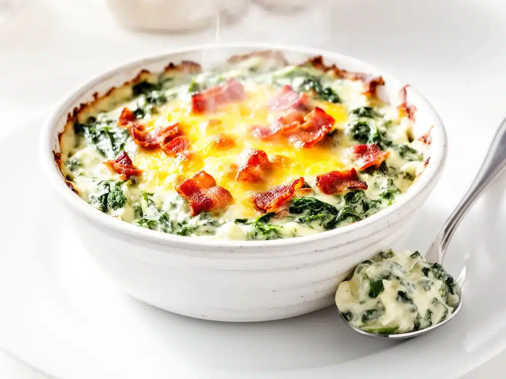 Home 4 hot cheesy spinach bacon dip - featured image