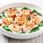 keto creamy tuscan garlic shrimp - featured image