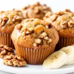 maple banana nut muffins - featured image
