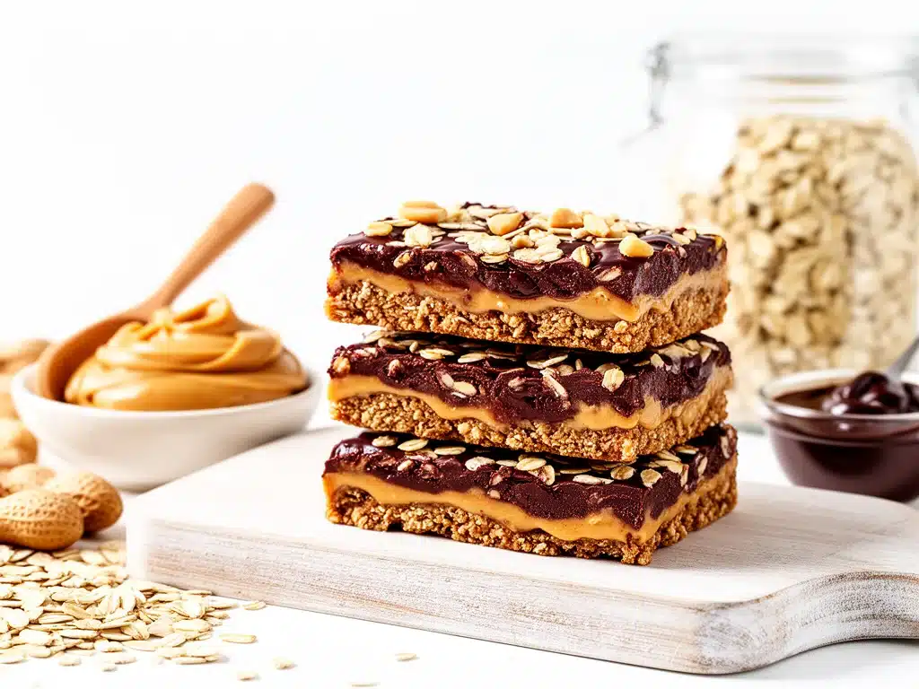 Home 4 no-bake chocolate peanut butter oat bars - featured image