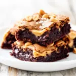 peanut butter brookie bars - featured image