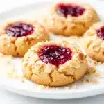 raspberry almond thumbprint cookies - featured image