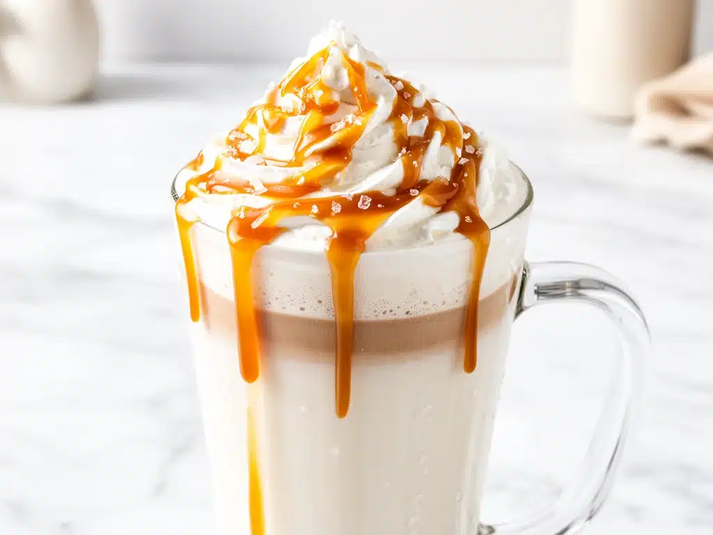 salted caramel white hot chocolate - featured image