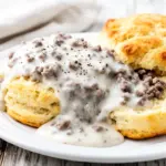 sausage gravy and buttermilk biscuits - featured image