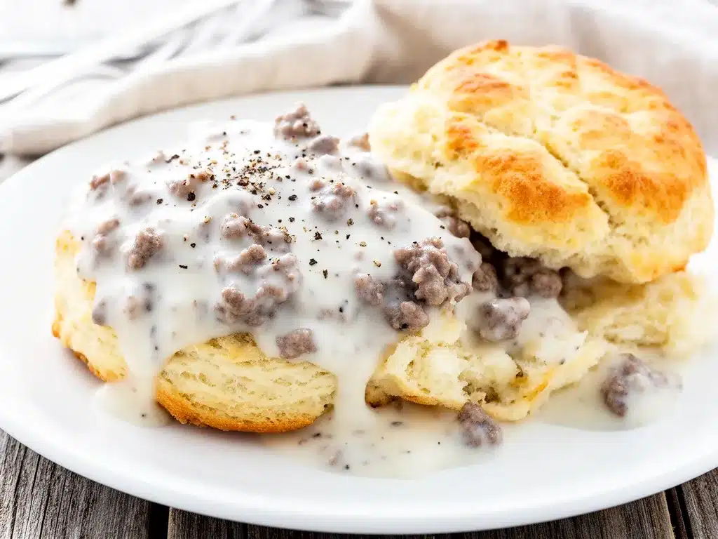 Classic Sausage Gravy and Buttermilk Biscuits Easy Recipe for Busy Weeknights 4 sausage gravy and buttermilk biscuits preparation steps