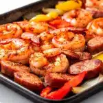 sheet pan cajun shrimp and sausage - featured image