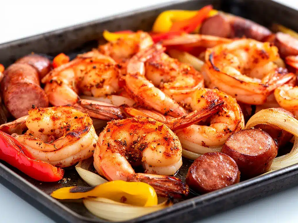Sheet Pan Cajun Shrimp and Sausage Recipe Easy Perfect for Busy Weeknights 4 sheet pan cajun shrimp and sausage preparation steps
