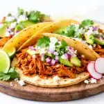 slow cooker shredded chicken tacos - featured image