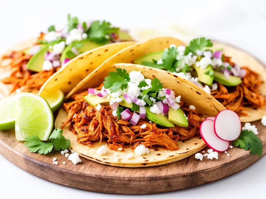 slow cooker shredded chicken tacos - featured image