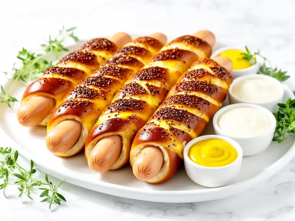 Back-to-School Soft Baked Pretzel Dogs Easy Batch Cooking Recipe 4 soft baked pretzel dogs preparation steps