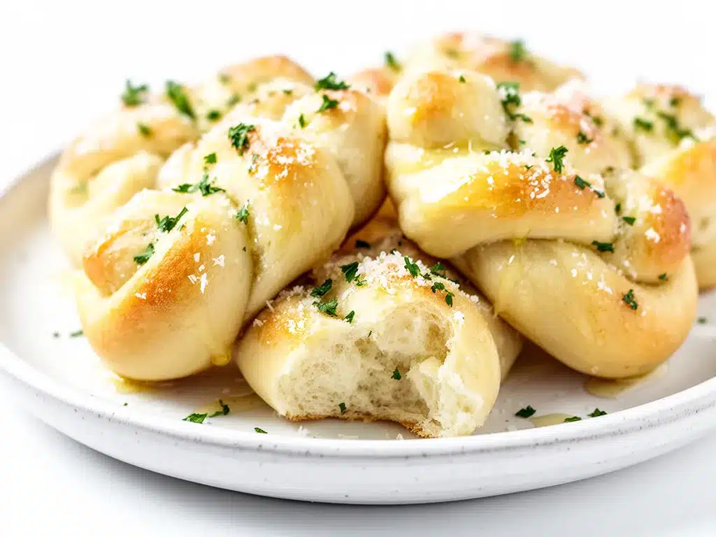Soft Garlic Knots with Parmesan Easy Recipe for Busy Weeknights 4 soft garlic knots with parmesan preparation steps