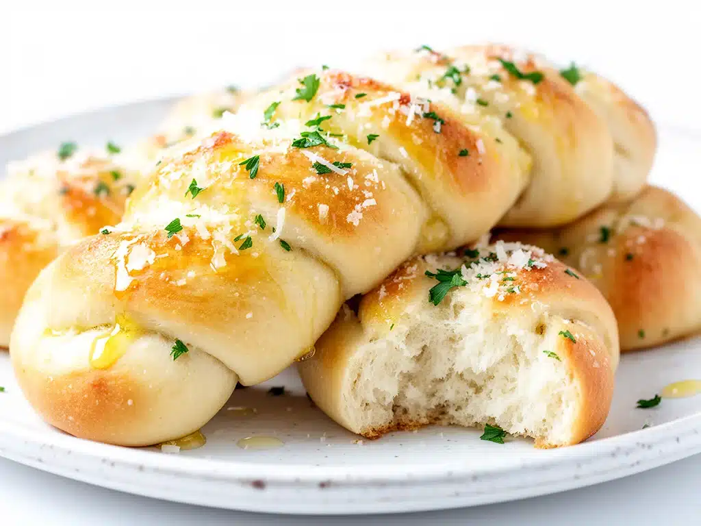 Home 3 soft garlic knots with parmesan - featured image