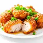 sticky sesame garlic chicken - featured image