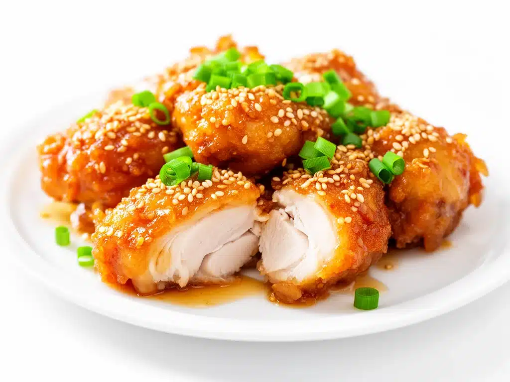 Home 4 sticky sesame garlic chicken - featured image