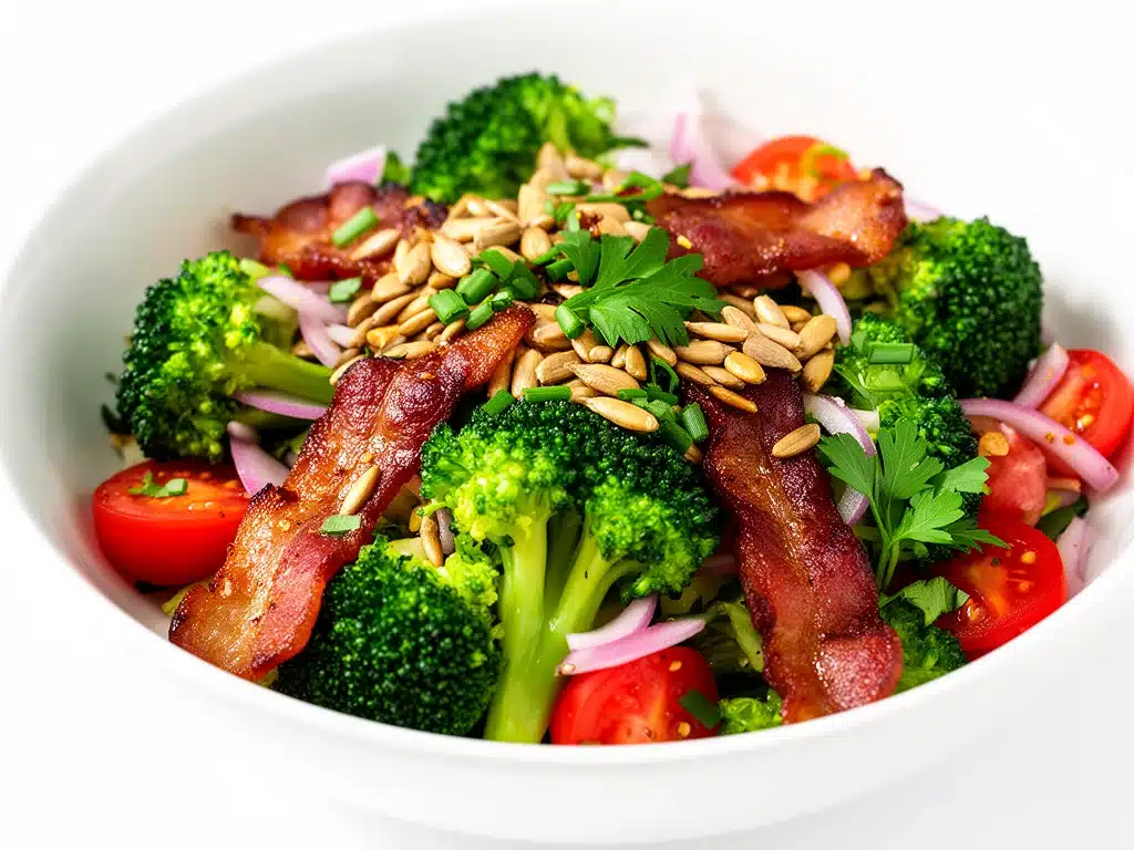 Home 1 tangy broccoli bacon salad - featured image