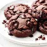 thick bakery-style double chocolate cookies - featured image