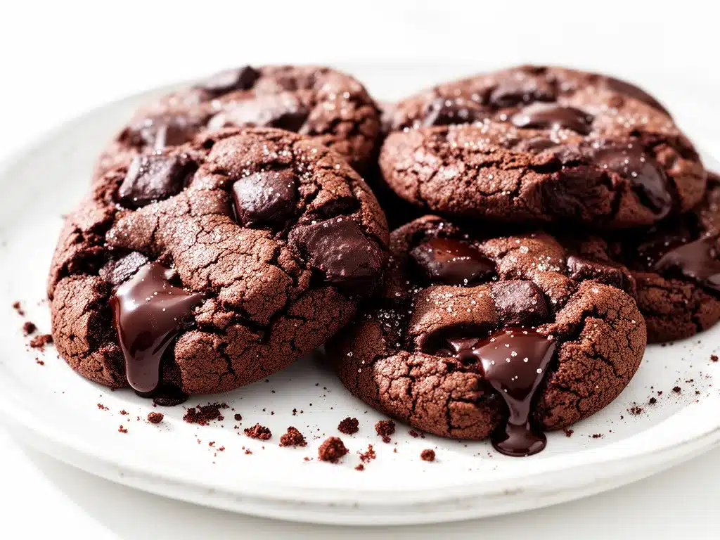 Thick Bakery-Style Double Chocolate Cookies Recipe Easy and Gooey Melted Chunks 4 thick bakery-style double chocolate cookies preparation steps